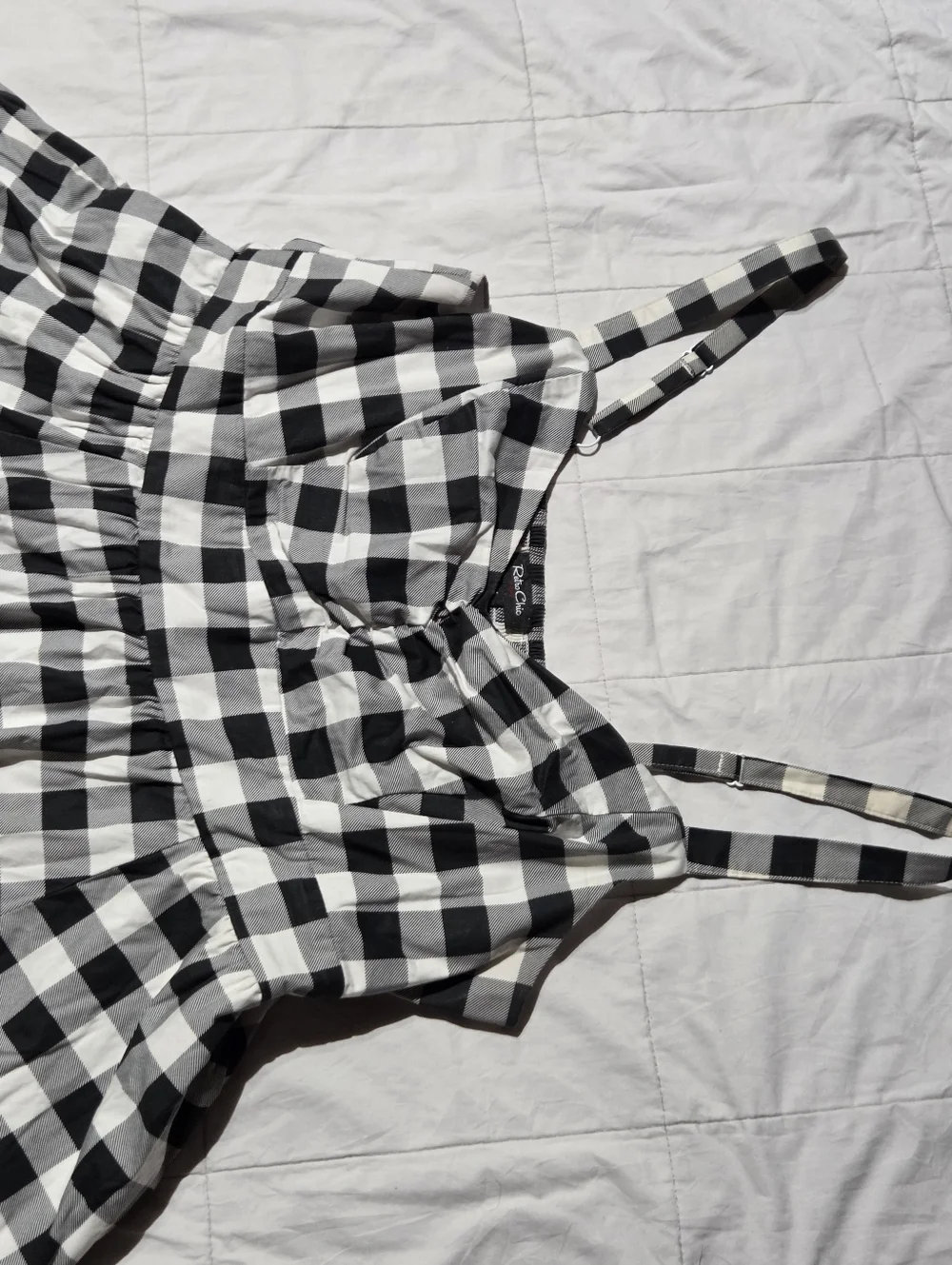 Retro Chic Black and White Gingham Smocked Sundress - Picture 9 of 12